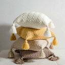 新年 45×45cm 枕カバー クッションカバー フリンジ付き北欧 メリヤス ニット シェニール 抱き枕カバー ソファーカバー ボヘミアン風 厚手 ...