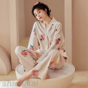 部屋着 寝巻き パジャマ 家着 セットアップ レディース 春 夏 秋 ルームウェア 外出 可愛い 長袖 前開き 上下セット ゆったり おしゃれ 韓国 2点セット ホワイトデー