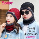 ニット帽 ネックウォマー 2点セット レディース メンズ 男女兼用 帽子 男性 女性 厚手 リブ編み ボア ロゴ 防寒 あったか 暖かい カジュアル ホワイトデ...