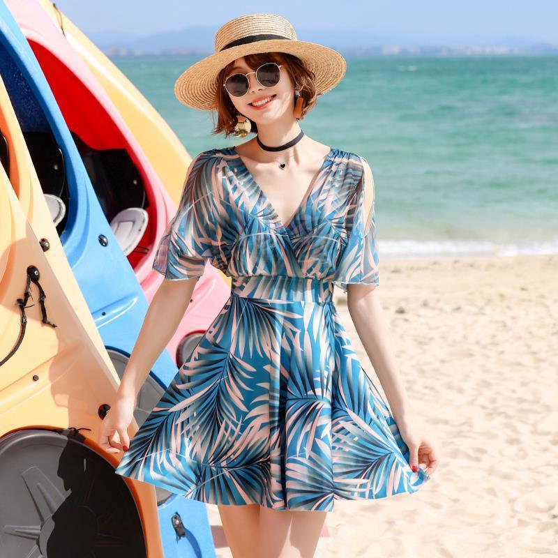 新生活 ボタニカル柄 女性用 大きいサイズ 水着 露出控えめ 体型カバー ママ 着痩せ オトナ女子 ワンピース ワイヤー入り 温泉水着 ビーチ プール ウエストカバー