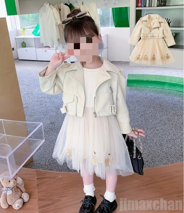 新生活 子供服 長袖 セットアップ ジャケット スカート キッズ 女子 レザージャケット 90 100 110 120 130 春秋 2点セット スポーツウェア 可愛い スカート オールインワン キッズ 子供服