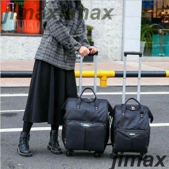 新生活 ソフトキャリーバッグリュック キャリー 機内持ち込み レディース キャスター付きリュックリュックサック マザーズバッグ 短期旅行カバン 4輪 収納便利