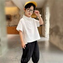 子供服 セットアップ 綿麻混 男の子 ズボン 夏 ワイドパンツ 麻?リネン 半袖 薄手 パンツ セットアップ ゆったり 2点セット Tシャツ 半袖 ショットパン...