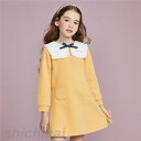 ワンピース 長袖 韓国子供服 女の子 膝丈ワンピース 子供服 イエロー キッズ 長袖ワンピース プリーツ シフォン 春秋着 一目惚れ こどもの日 膝丈 通学 旅行 ドレス 可愛い 発表会 入園式 卒業式 演奏会 110