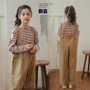 セットアップ 女の子 サロペット 子供服 2点セット シャツ+サロペット キッズ 韓国子供服 上下セット ワイドパンツ 長袖 Tシャツ シフォン ロングパンツ 秋春 通学着 通園着 130 140 150 160 170