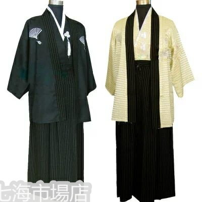 短納期 着物 メンズ 3点セット (襦袢/羽織/袴) 紋付 縦縞 紋付き袴 男性用着物 男和装 羽織袴 和服 夏着物 夏 羽織 新作 ホワイトデー