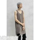 メンズタンクトップ ロング丈 無地 ロングタンクトップ ダメージ加工 レイヤード 重ね着 インナー サーマルカットオフ ゆったり Tシャツ トップス ファッショ...