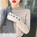 ニットセーター レディース ニット 長袖 トップス セーター ボトルネック 無地 プルオーバー 細身 飾りボタン カットソー インナー 薄手 着痩せ 秋冬 あったか 新作 ホワイトデー