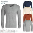 ニット メンズ Vネックニット 薄手 ニット セーター ストレッチ 無地 カットソー トップス 柔らかい 冬インナー 秋物 冬物 ホワイトデー