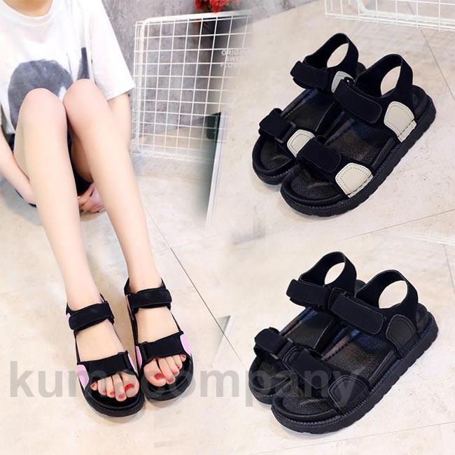 レディース サンダル ビーサン 厚底 ビーチサンダル サマーサンダル マジックテープ 滑り止め シューズ 夏 靴 お洒落 色切り替え