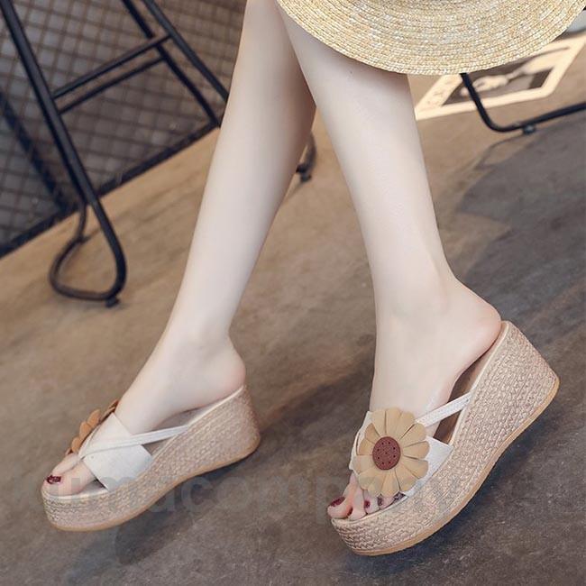 サンダル 厚底 レディース ミュール ウェッジソール フラットフォームサンダル 厚底サンダル ウェッジソールサンダル 美脚 靴 夏 厚底スリッパ