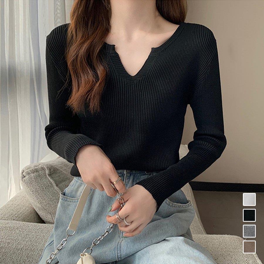 キーネック タイトリブニット 韓国風 バレンタイン 2023 プレゼント