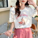 半袖Tシャツ レディース プリント ロゴ 兎 かわいい ロングT おもしろい 半袖Tシャツ 半そでTシャツ 20代 30代 40代 リゾート サマー バレンタイン 2023 プレゼント
