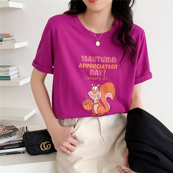 半袖tシャツ レディース ビッグtシャツ プリント キャラクター 可愛い ゆったり カットソー 半そでTシャツ ゆるカットソー 夏服 肌着 リゾート バレンタイン 2023 プレゼント