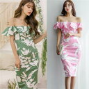 タイトワンピース タイトスカート レディース 花柄 ワンピース ボートネック 着痩せ お出かけ 大人 おしゃれ 上品 結婚式 パーティー 同窓会 飲み会 韓国風 バレンタイン 2023 プレゼント