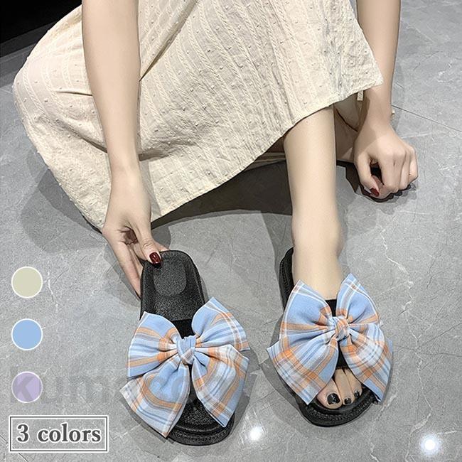 サンダル レディース スリッパ 厚底 蝶結び ビーサン サマーサンダル 夏スリッパ 蝶結びサンダル 可愛い サマーシューズ 厚底サンダル レトロ
