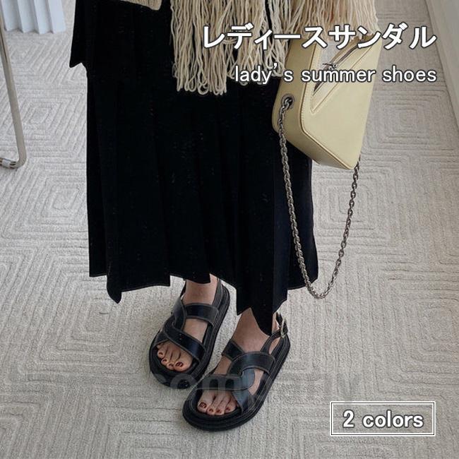 サンダル レディース 夏 フラットサンダル ストラップ ビーチサンダル おしゃれ 夏サンダル フラット底 レトロ 女性 ビーサン ストラップサンダル 美足