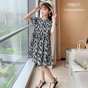 韓国子供服 ワンピ 夏 夏着 女の子 ワンピース 純綿 半袖 ブラック 花柄 オシャレ リゾート デイリー 姉妹 キッズ 夏ワンピ 膝丈上 リトルデイジー 子供ワンピ バレンタイン 2023 プレゼント(4)