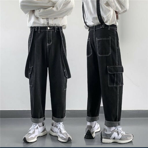 サロペット オーバーオール メンズ サロペット デニムパンツ 黒デニムパンツ ストリート ダンス 太め ゆったり 春夏秋 バレンタイン 2023 サロペット オーバーオール メンズ サロペット デニムパンツ 黒デニムパンツ ストリート ダンス 太め ゆったり 春夏秋 バレンタイン 2023