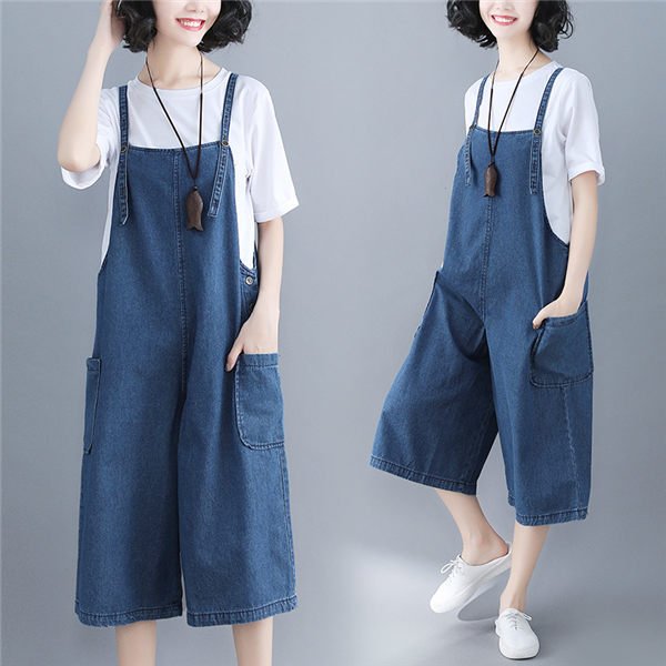 【楽天スーパーSALE割引商品】サロペットデニムパンツ レディース サロペットデニム オーバーオール ガウチョパンツ ワークパンツ ワイド バレンタイン 2023 プレゼント