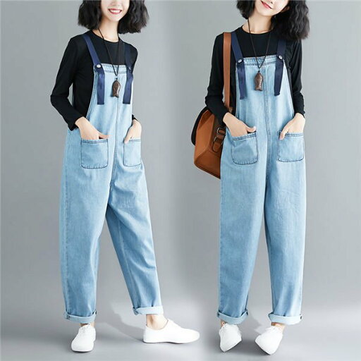 サロペットデニムパンツ レディース デニムジーンズ ポケット付き オーバーオール ジーパン 体型カバー ゆったり バレンタイン 2023 プレゼント サロペットデニムパンツ レディース デニムジーンズ ポケット付き オーバーオール ジーパン 体型カバー ゆったり バレンタイン 2023 プレゼント