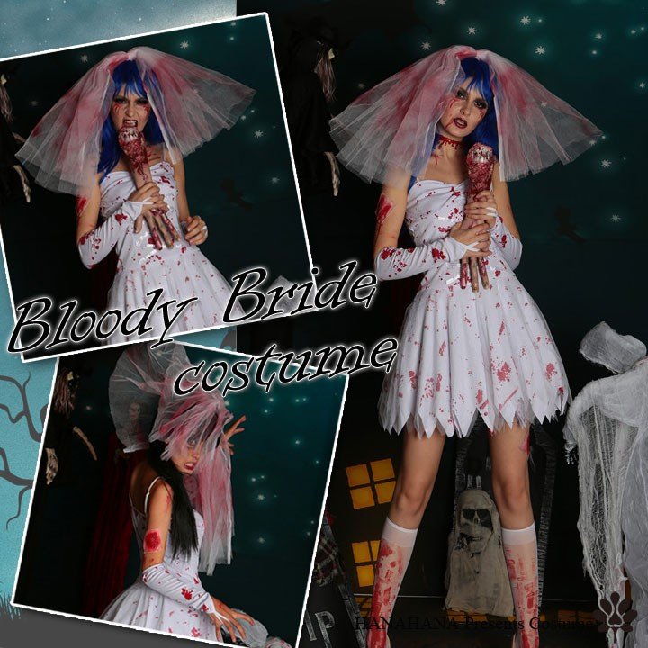 ハロウィン コスプレ ゾンビ 花嫁 スプラッター コスチューム バレンタイン 2023 プレゼント