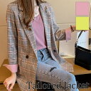 テーラードジャケット レディース チェック チェック柄 フォーマル スーツジャケット 長袖 トップス アウター 春秋 大きいサイズ バレンタイン 2023 プレゼント