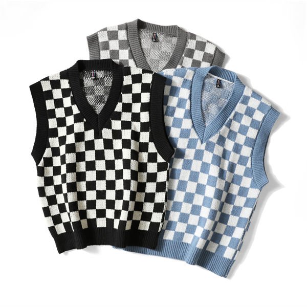 ニットベスト メンズ ビジネス ベスト チェック柄 ビジネス カジュアル セーター 洗える 50代 60代 70代 80代 紳士 部屋着 バレンタイン 2023