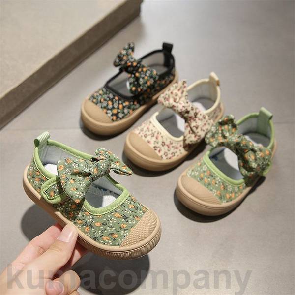 楽天衣料品・雑貨の専門店七海子供 スニーカー キッズ 上履き 女の子 男の子 蝶結び 花柄 子供靴 シューズ 子供用 キッズシューズ カンバス マジックテープ 爪先保護 幼児 春 夏 秋 下履き スクールシューズ