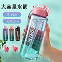 水筒 大容量 大人 レディース メンズ 透明 1リットル 1L 直飲み ストロー 配色切り替え ボトル スポーツ 携帯便利 耐高温 ワンタッチ