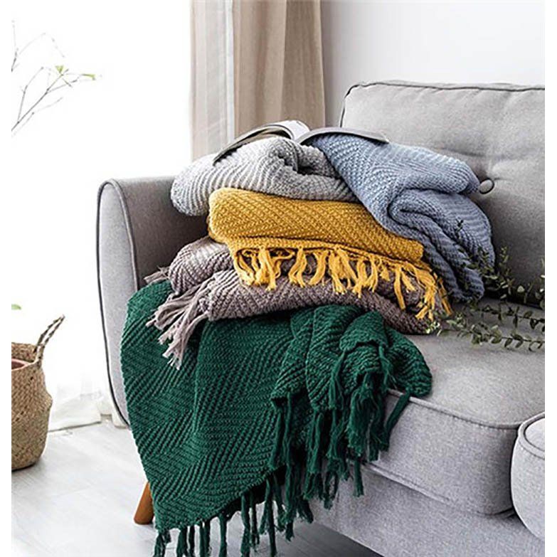 北欧サマー ブランケット 毛布シングル ベッドカバー ダブル 布団カバー ボンボン ソファーカバー イン..