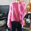 冬新作 秋冬 ニット セーター モヘア ゆるニット ふわふわ ゆったり 長袖 レディース トップス 韓国 ファッション カジュアル 大人可愛い プレゼント ギフ...