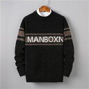 ニットセーター メンズ 秋 おしゃれ 冬 長袖 ニット トップス 丸首 字母 カジュアル シンプル 3colorファッション MANBOXN 20代 30代