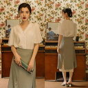 セットアップ レディース 夏 スカートスーツ 2点セット スカート シフォンブラウス きれいめ ゆったり 30代 40代 カジュアル おしゃれ 通勤 コーデ 韓...