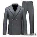 新生活 ダブルスーツ メンズ 2ピーススーツ 2点スーツセットアップ ストライプ柄 ビジネス スーツセット セットアップ 細身 紳士服 結婚式 冠婚葬祭 プレゼント ギフト