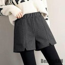 新生活 ショートパンツ 厚手 レディース 短パン 冬 秋 美脚 ショーパン ウエストゴム ボトムス ブラック グレー 着痩せ パンツ ショート丈 秋 春 冬 秋...