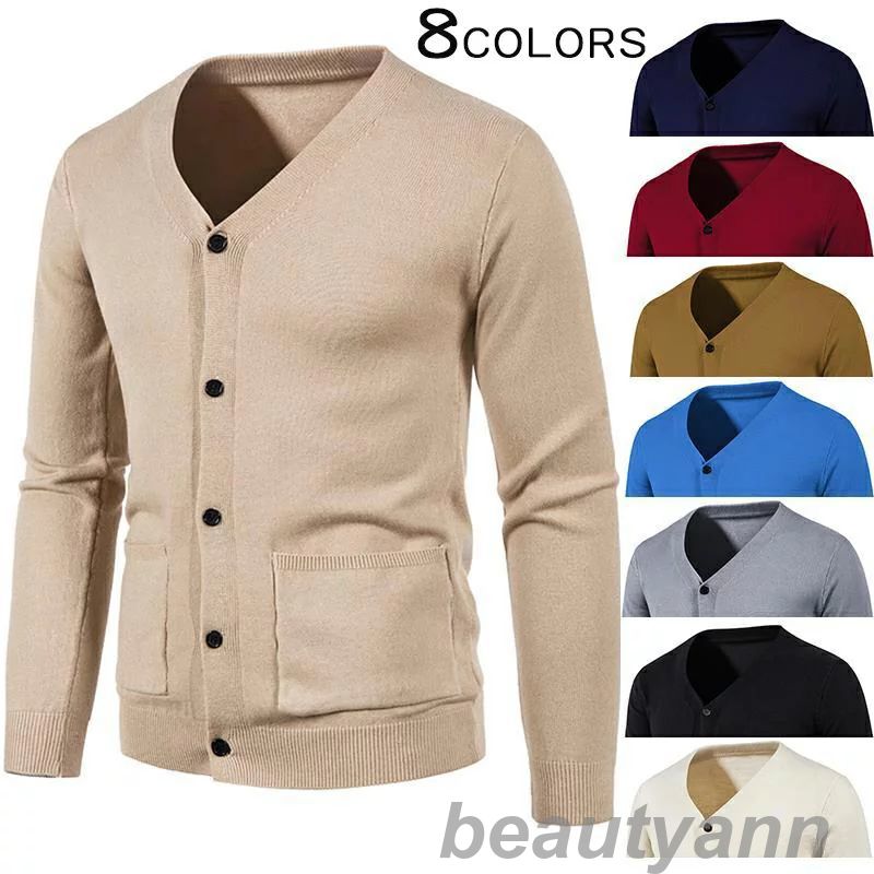 Vネックニット ブルゾン ニット メンズ セーター スタンドカラー スタンドニット アウター 春 秋 冬 服 父の日 ギフト プレゼント メンズスタイル