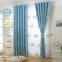 カーテン 130cm*丈60-255cm 遮光90% レース 4枚セット 洗濯可能 おしゃれ レース 二重 厚地 防音 断熱 かわいい 遮光カーテン 虹 雲 ブ...