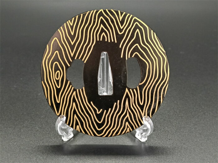 刀鍔　水紋の図　 鉄製　絵金　鍔　刀の鍔　つば　鐔　刀鐔　日本刀装具　刀剣美術　武道具　居合