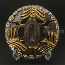 日本刀装具 夏虫の図 刀鍔 銅地 細工 絵金銀 鍔 刀の鍔 ツバ 鐔 刀鐔 刀剣美術 武道具