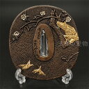 日本刀装具 刀鍔 雀図 銅地 金工 細工 鍔 つば 居合用 刀剣美術