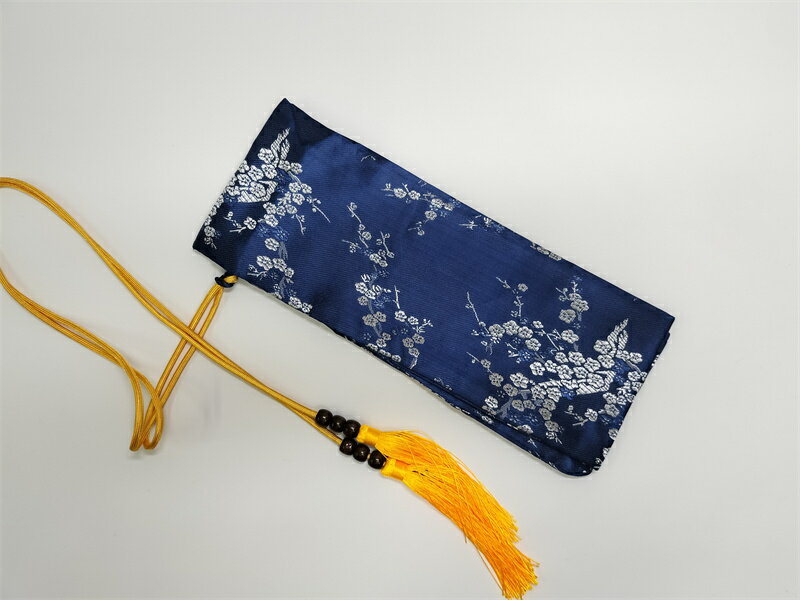 刀袋　剣袋　銀梅図　青色　日本刀装具　日本刀道具　保存袋