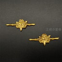 目貫 竹桜の図 金色 合金製 現代作 日本刀装具