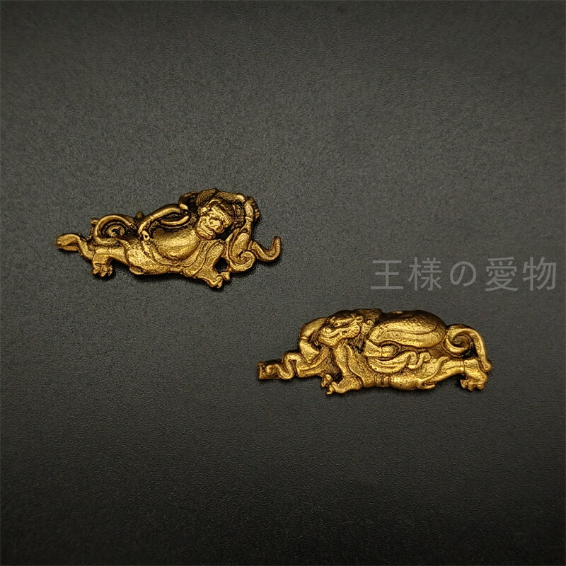 目貫 雷神 銅製 細工 日本刀装具 武具 刀剣美術