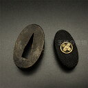 日本刀装具 縁頭 丸に翼の図 金工品 魚子地 銅製 フチ カシラ 刀剣美術