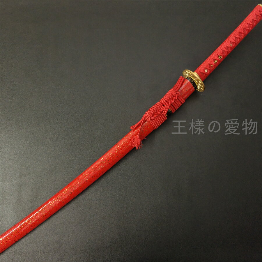 日本刀　模造刀　蓮の鍔　銅製装具　木製刀　硬木製　居合練習　コスプレ用　刀剣拵　武道具