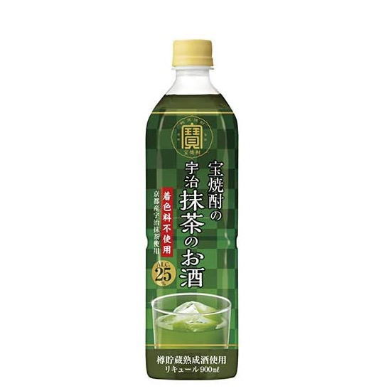 〜宇治抹茶〜抹茶の粉を溶かす手間が省け、水で割るだけで簡単に本格的な抹茶割りができます。宝酒造独自の技術で「合成着色料」を使わずに抹茶本来の色と風味が持続します。ドライな味わいで食事との相性もぴったりです。 宝焼酎の宇治抹茶のお酒　DATA 原材料名 抹茶、緑茶エキス、アルコール(国内製造)、焼酎、糖類/香料、酸味料、酸化防止剤(ビタミンC、ビタミンE、チャ抽出物) アルコール度数 25度 容量 900ml