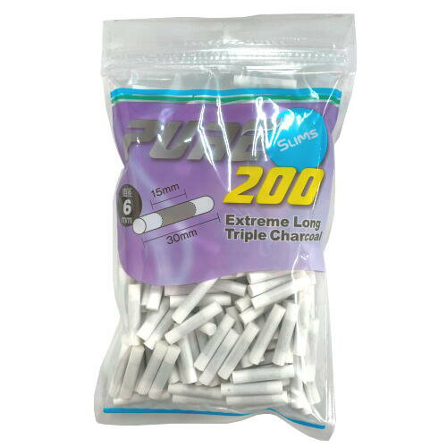 pure ピュアスリム エクストリームロング トリプルチャコールフィルター 200個入り 手巻き シャグ 喫煙具【メール便250円対応】