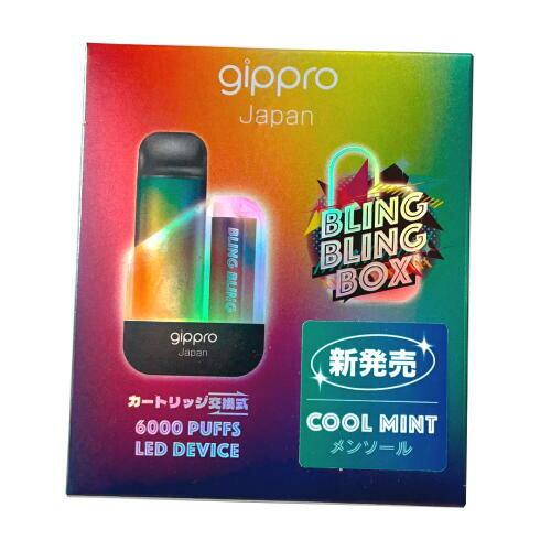gippro Bling Bling Box ジップロ 電子タバコ フレーバー 本体充電式 ベイプ ノンニコチン ノンタール メンソール 約6000回