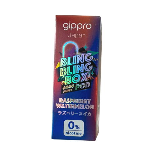 gippro Bling Bling Box ジップロ 電子タバコ フレーバー カートリッジ ベイプ ノンニコチン ノンタール ラズベリー スイカ 約6000回 本体は別売り